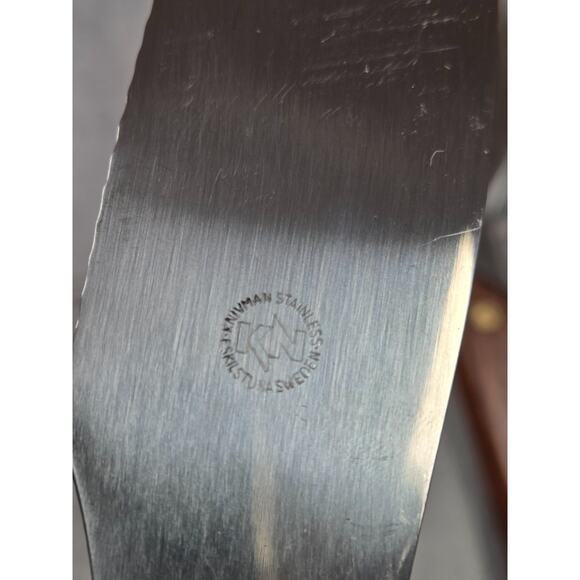 Knivman Eskilstuna SWEDEN Teak Wood Handle MCM Kitchen Knives Tools Set of 2 - Picture 3 of 4